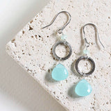 The Airie Earring - Blue Chalcedony Gold Aaria Tees