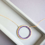 Amethyst Halo Necklace Aaria Tees