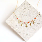 Orange Chalcedony Mini Chain Loop Necklace Aaria Tees