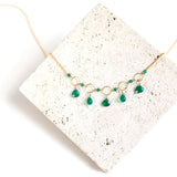Rainbow Gemstone Mini Sparkler Necklace - Gold Aaria Tees