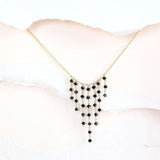Black Spinel Mini Fringe Necklace Aaria Tees