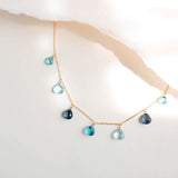 Blue Gemstone Gold Sparkler Necklace Aaria Tees