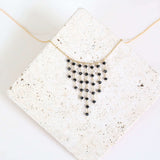 Black Spinel Mini Fringe Necklace Aaria Tees