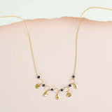 Black Spinel Mini Chain Loop Necklace Aaria Tees