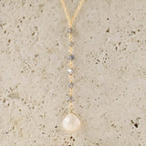 White Chalcedony Yoga Necklace Aaria Tees
