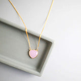 Pink Rose Quartz Pendant Necklace Aaria Tees