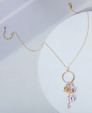 The Ammil Necklace - Rose Pink Gemstones Aaria Tees