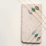 Smoky Quartz Silver Minimalist Necklace Aaria Tees
