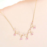 Blue Gemstone Mini Sparkler Necklace Aaria Tees