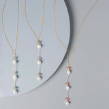 Pearl and Aquamarine Quartz Necklace Aaria Tees