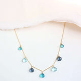 Blue Gemstone Gold Sparkler Necklace Aaria Tees