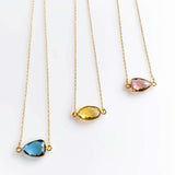 Green Amethyst Minimalist Necklace Aaria Tees