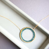 London Blue Quartz Halo Necklace Aaria Tees