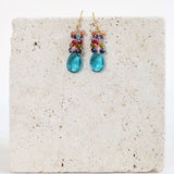 Neon Blue Quartz Bala Earrings Aaria Tees