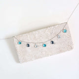 Blue Gemstone Silver Sparkler Necklace Aaria Tees