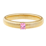 Serenity Pink CZ Gold Bracelet Aaria Tees