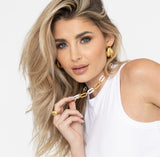 Jenna Acrylic Necklace - White Aaria Tees
