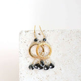 Black Spinel Mini Boho Earrings Aaria Tees