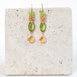 Citrine & Peridot Bezel Cluster Earrings Aaria Tees