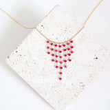 Ruby Red Quartz Mini Fringe Necklace Aaria Tees