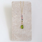 Peridot Green Quartz Yoga Pendant Necklace - Gold Aaria Tees