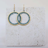 London Blue Quartz Halo Earrings Aaria Tees