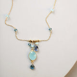 Blue Chalcedony Bezel Necklace Aaria Tees