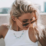 Aqua Chalcedony & Labradorite Sparkler Necklace Aaria Tees