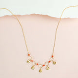 Orange Chalcedony Mini Chain Loop Necklace Aaria Tees
