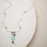 Blue Chalcedony Bezel Necklace Aaria Tees