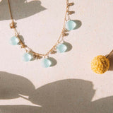 Aqua Chalcedony & Labradorite Dewdrop Necklace Aaria Tees