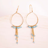 Aquamarine Mini Swing Hoop Earrings Aaria Tees