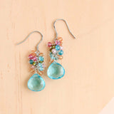 Aquamarine Quartz Silver Bala Earrings Aaria Tees