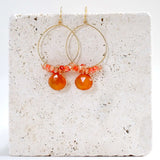 Dark Orange Chalcedony Swing Earrings Aaria Tees