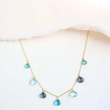 Blue Gemstone Silver Sparkler Necklace Aaria Tees