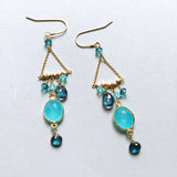 Blue Chandie Earrings Aaria Tees