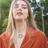 Black Spinel Halo Necklace Aaria Tees