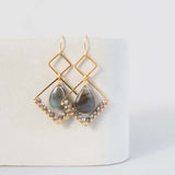 Labradorite Gold Geometric Earrings Aaria Tees