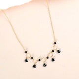 Blue Gemstone Mini Sparkler Necklace Aaria Tees