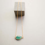 Green Apatite Gold Minimalist Necklace Aaria Tees