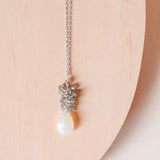 White Chalcedony Silver Cluster Necklace Aaria Tees