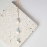 Pearl and Aquamarine Quartz Necklace Aaria Tees