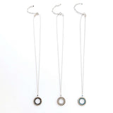 London Blue Quartz Halo Mini Silver Pendant Aaria Tees