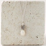 White Chalcedony Silver Cluster Necklace Aaria Tees