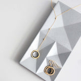 Black Spinel Halo Mini Y Pendant Aaria Tees