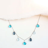 Blue Gemstone Silver Sparkler Necklace Aaria Tees