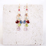 Rainbow Gemstone Waterfall Earrings Aaria Tees
