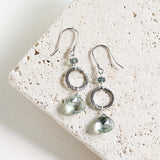 The Airie Earring - Green Amethyst Silver Aaria Tees