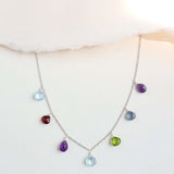 Silver Rainbow Sparkler Necklace Aaria Tees