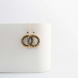 Black Spinel Mini Halo Earrings Aaria Tees